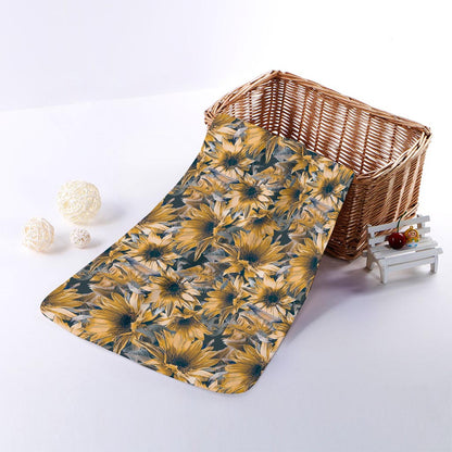 Vintage Sunflower Pattern Print Towel
