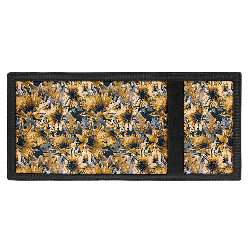 Vintage Sunflower Pattern Print Trifold Wallet