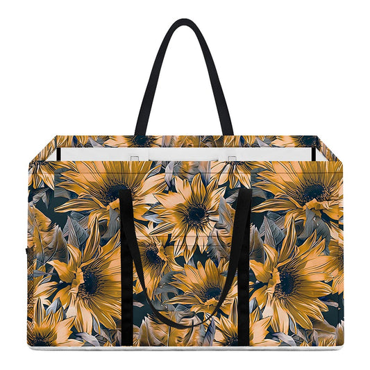 Vintage Sunflower Pattern Print Utility Tote Bag
