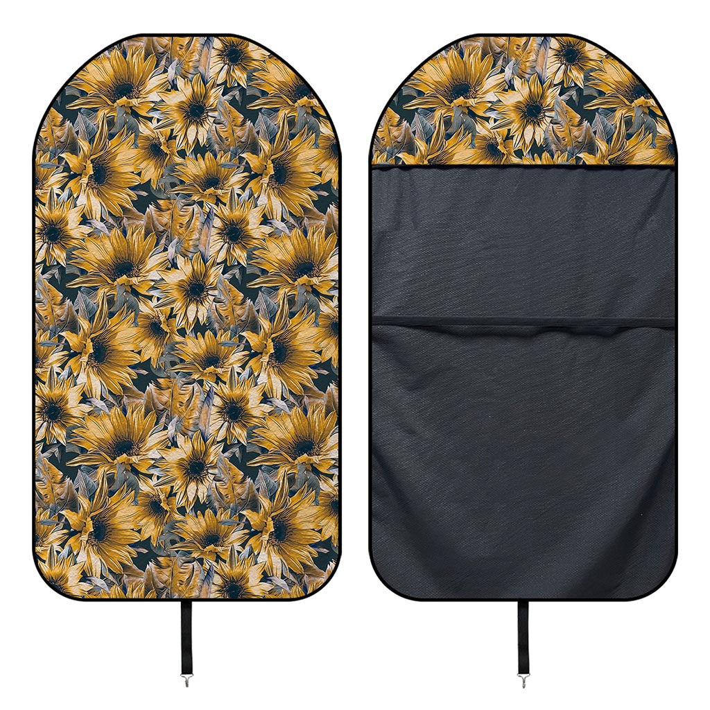 Vintage Sunflower Pattern Print Waterproof Car Seat Cover