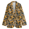 Vintage Sunflower Pattern Print Women's Blazer