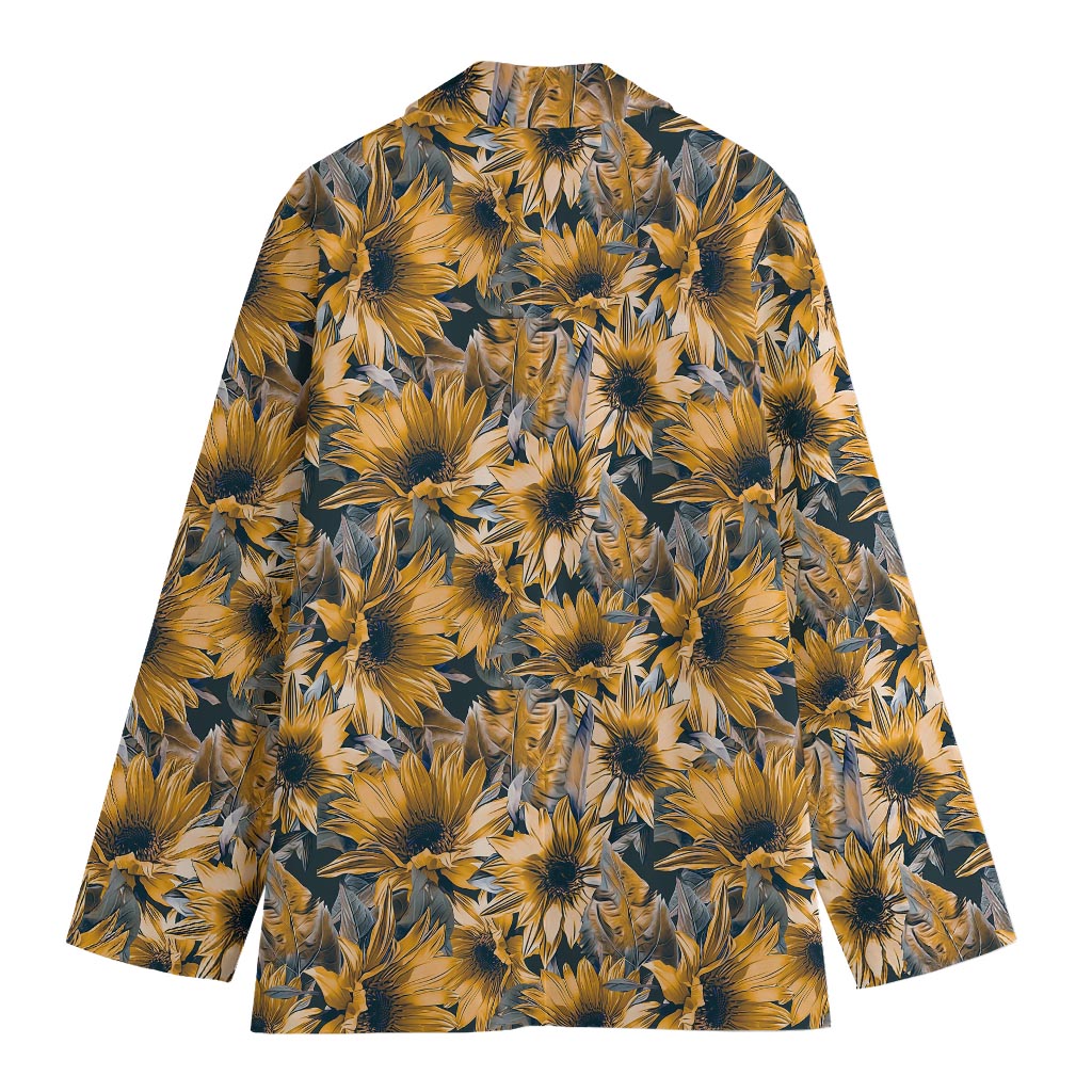 Vintage Sunflower Pattern Print Women's Blazer