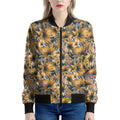 Vintage Sunflower Pattern Print Women's Bomber Jacket