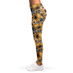 Vintage Sunflower Pattern Print Women's Leggings