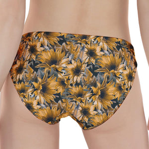Vintage Sunflower Pattern Print Women's Panties