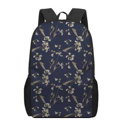 Vintage Sweet Pea Pattern Print 17 Inch Backpack