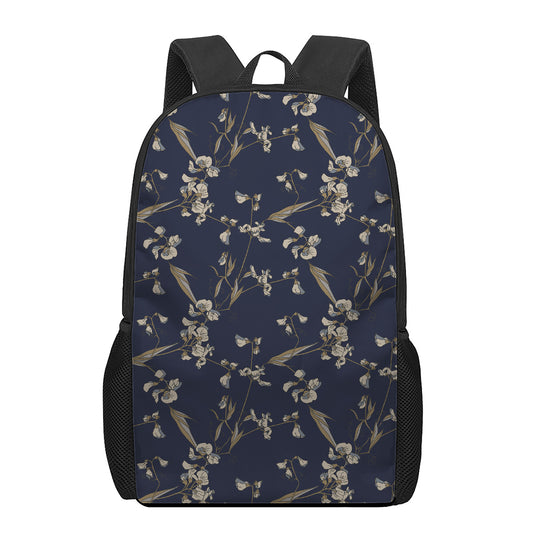 Vintage Sweet Pea Pattern Print 17 Inch Backpack
