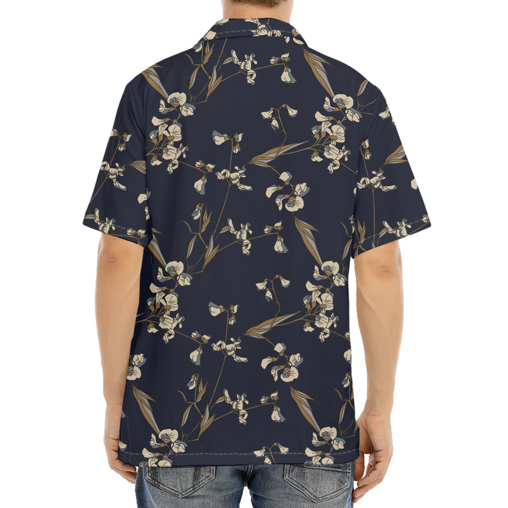 Vintage Sweet Pea Pattern Print Aloha Shirt