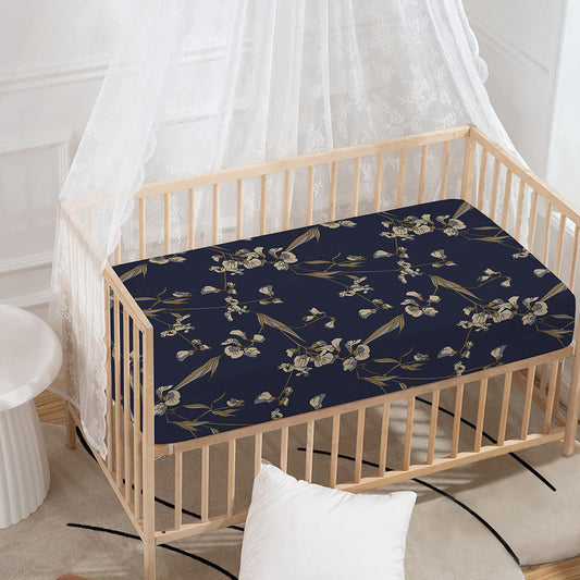 Vintage Sweet Pea Pattern Print Baby Crib Sheet