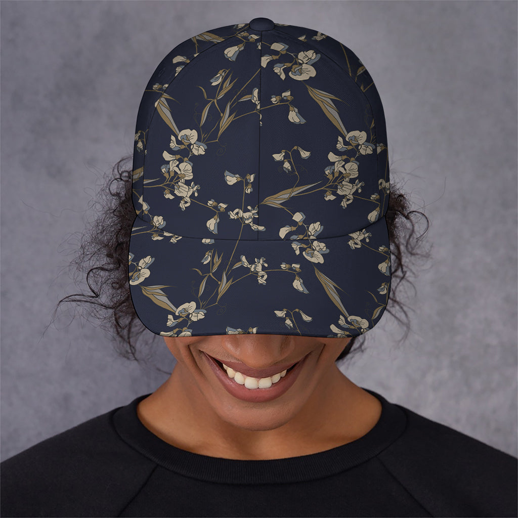 Vintage Sweet Pea Pattern Print Baseball Cap