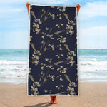 Vintage Sweet Pea Pattern Print Beach Towel