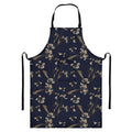 Vintage Sweet Pea Pattern Print Bib Apron With Pocket