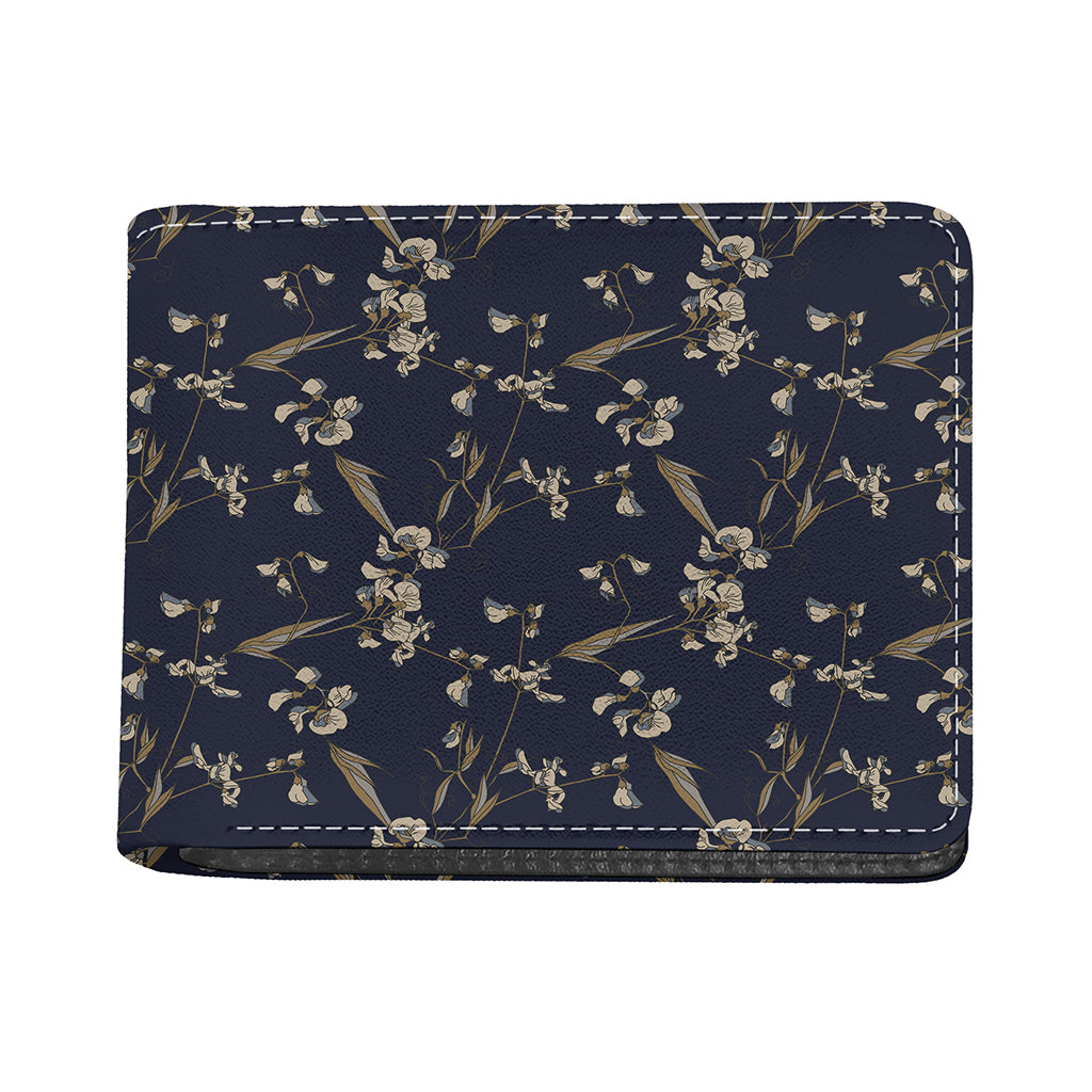 Vintage Sweet Pea Pattern Print Bifold Wallet