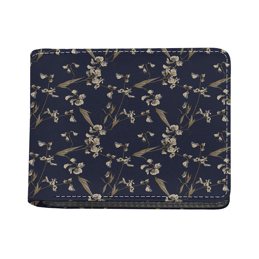 Vintage Sweet Pea Pattern Print Bifold Wallet