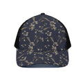 Vintage Sweet Pea Pattern Print Black Mesh Trucker Hat