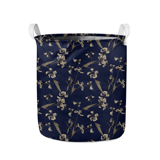 Vintage Sweet Pea Pattern Print Collapsible Laundry Basket