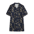 Vintage Sweet Pea Pattern Print Cotton Hawaiian Shirt