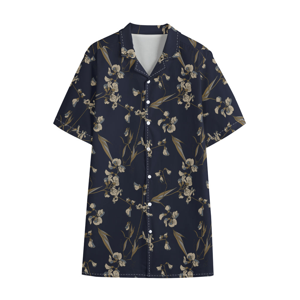 Vintage Sweet Pea Pattern Print Cotton Hawaiian Shirt