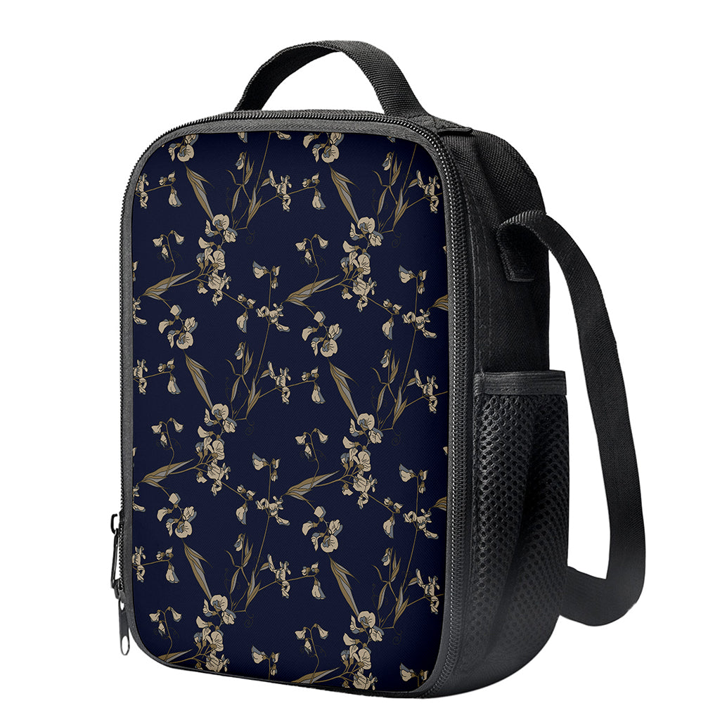 Vintage Sweet Pea Pattern Print Crossbody Lunch Bag