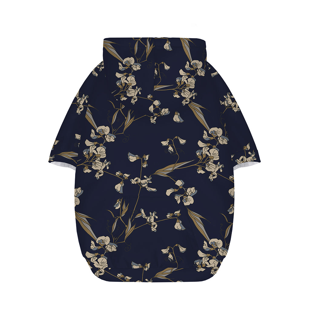 Vintage Sweet Pea Pattern Print Dog Zip Up Hoodie