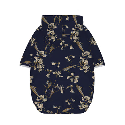 Vintage Sweet Pea Pattern Print Dog Zip Up Hoodie