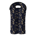 Vintage Sweet Pea Pattern Print Double Neoprene Wine Tote