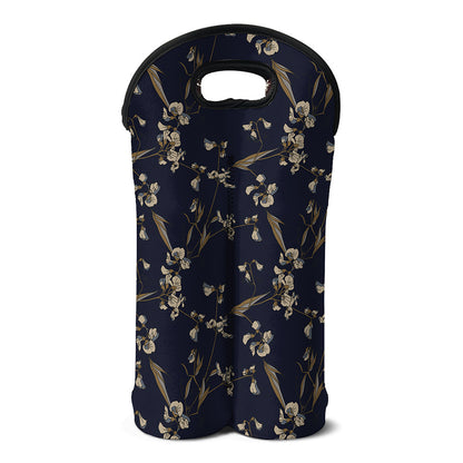 Vintage Sweet Pea Pattern Print Double Neoprene Wine Tote