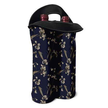 Vintage Sweet Pea Pattern Print Double Neoprene Wine Tote