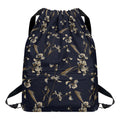 Vintage Sweet Pea Pattern Print Drawstring Backpack