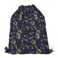 Vintage Sweet Pea Pattern Print Drawstring Bag