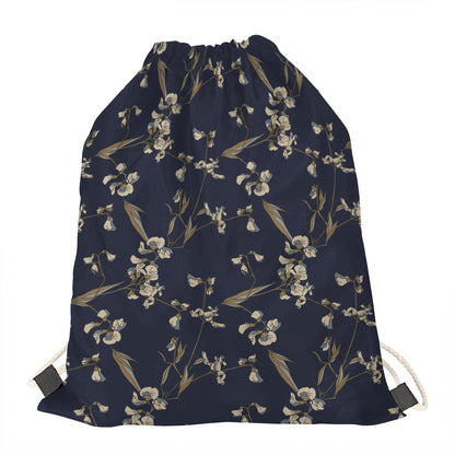Vintage Sweet Pea Pattern Print Drawstring Bag