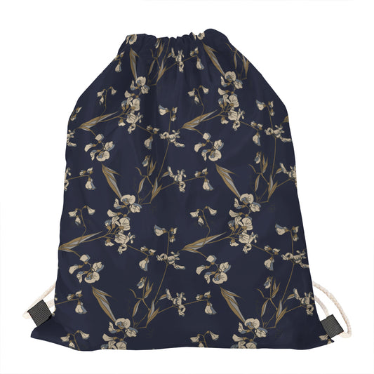Vintage Sweet Pea Pattern Print Drawstring Bag
