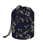 Vintage Sweet Pea Pattern Print Drawstring Makeup Bag