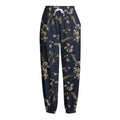 Vintage Sweet Pea Pattern Print Fleece Lined Knit Pants
