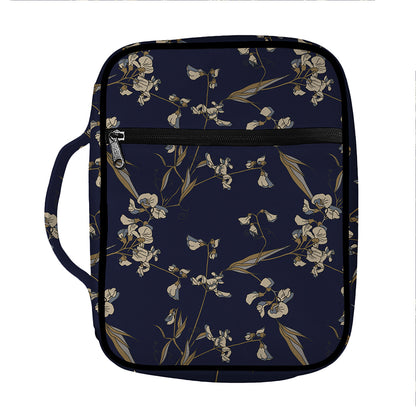 Vintage Sweet Pea Pattern Print Front Pocket Bible Bag