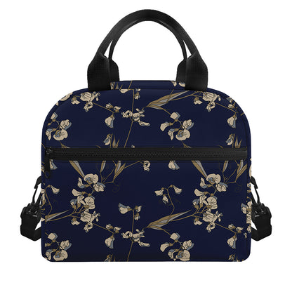 Vintage Sweet Pea Pattern Print Insulated Lunch Bag