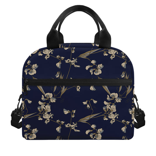Vintage Sweet Pea Pattern Print Insulated Lunch Bag