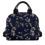 Vintage Sweet Pea Pattern Print Insulated Lunch Bag