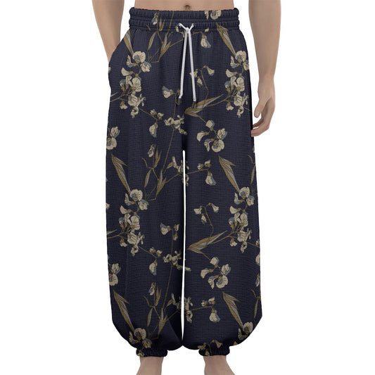 Vintage Sweet Pea Pattern Print Lantern Pants