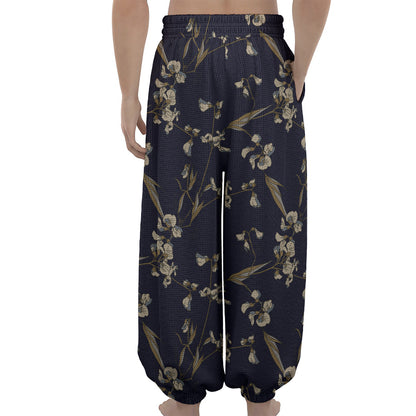 Vintage Sweet Pea Pattern Print Lantern Pants