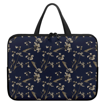 Vintage Sweet Pea Pattern Print Laptop Sleeve With Handle