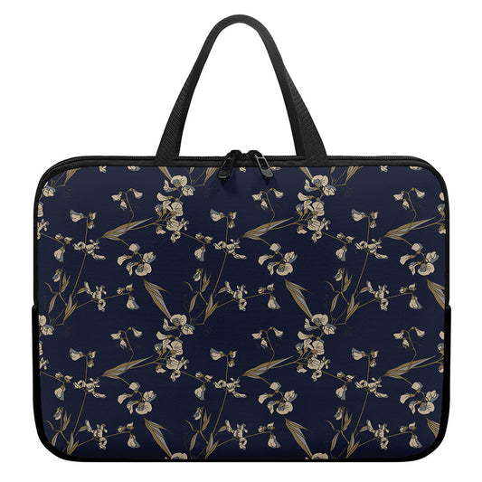 Vintage Sweet Pea Pattern Print Laptop Sleeve With Handle