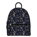 Vintage Sweet Pea Pattern Print Leather Backpack