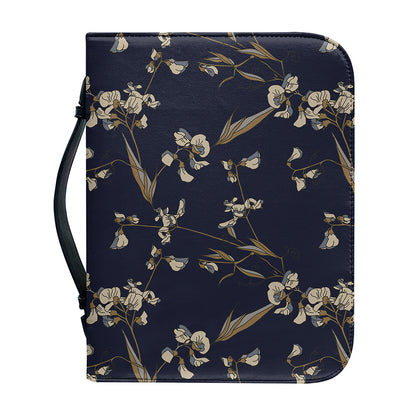 Vintage Sweet Pea Pattern Print Leather Bible Cover