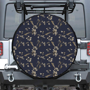 Vintage Sweet Pea Pattern Print Leather Spare Tire Cover