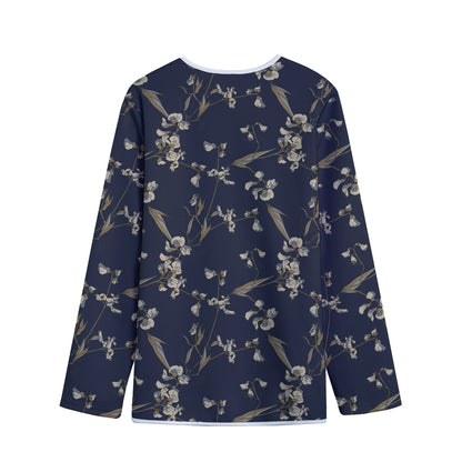 Vintage Sweet Pea Pattern Print Long Sleeve Short Coat