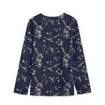 Vintage Sweet Pea Pattern Print Long Sleeve Short Coat