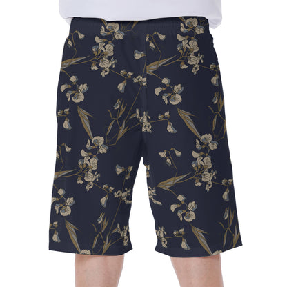 Vintage Sweet Pea Pattern Print Men's Beach Shorts