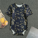 Vintage Sweet Pea Pattern Print Men's Bodysuit