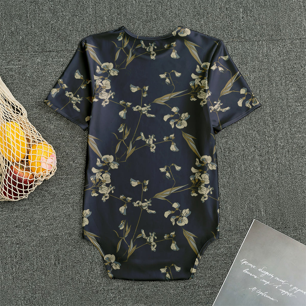 Vintage Sweet Pea Pattern Print Men's Bodysuit